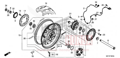 ROUE ARRIERE CBR1000S1J de 2018